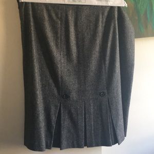 Ann Taylor Loft skirt, gray with pleated detail
